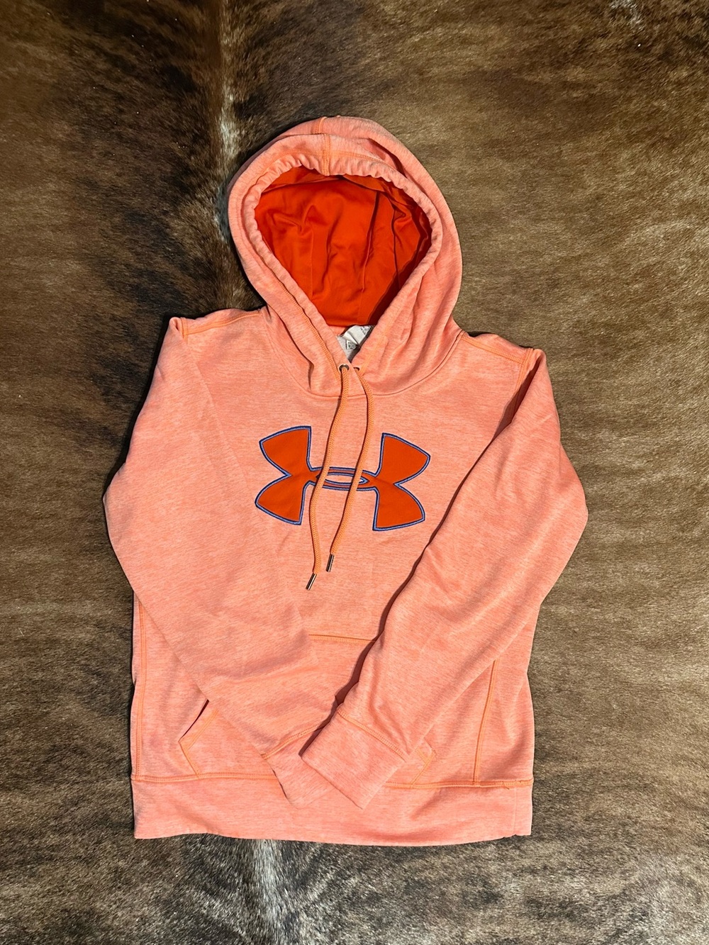 Under Armour Orange Storm Coldgear Pullover Hoodie Womens Small